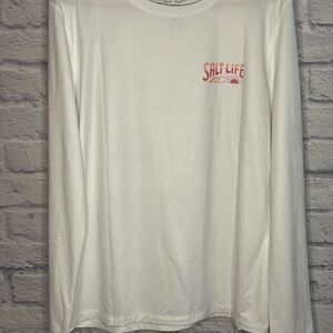 Salt Life SLX xl  White Long Sleeve shirt up protection rash guard graphic